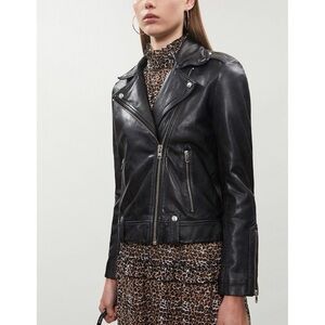 Topshop Mona Genuine Leather Jacket